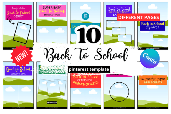 10 Back to School Pinterest Pin Templates