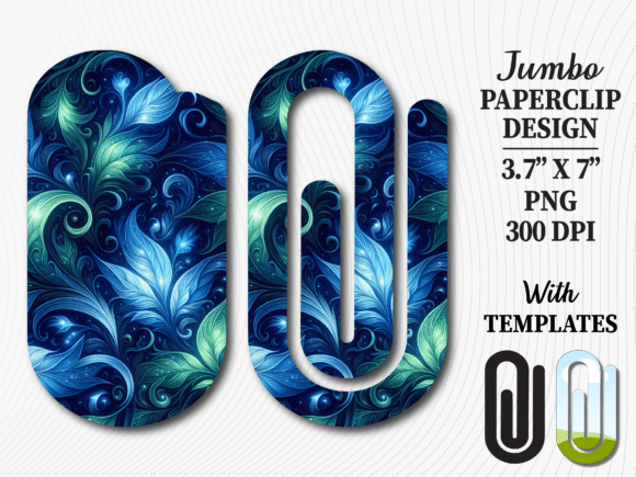 Blue Teal Fractal Leaf Jumbo Paperclip: Elevating Your Creative Projects