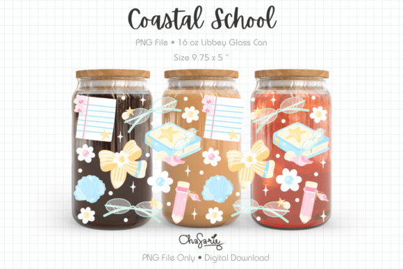 Coastal Seashell Tumbler Libbey Wrap PNG