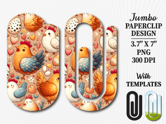 Cute Farmhouse Chicken Jumbo Paperclip: A Versatile Digital Asset for Creative Professionals
