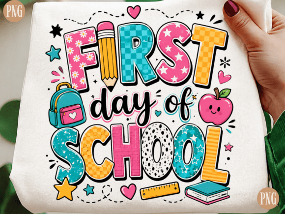 First Day of School Doodle PNG Fun Bac