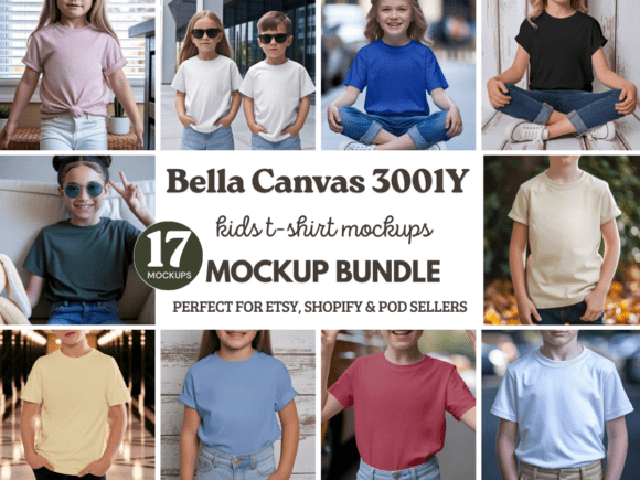 Mastering the Bella Canvas 3001Y Kids Mockup Bundle for Professional Apparel Design