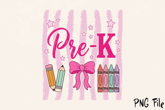 Pre K PNG Retro Back to School Digital Art