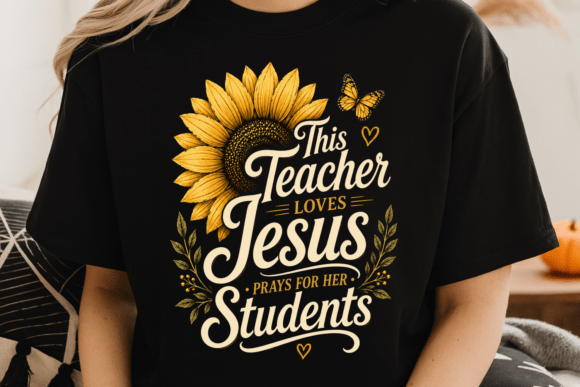 Teacher Loves Jesus PNG T-Shirt Design: A Strategic Asset for Faith-Based Branding
