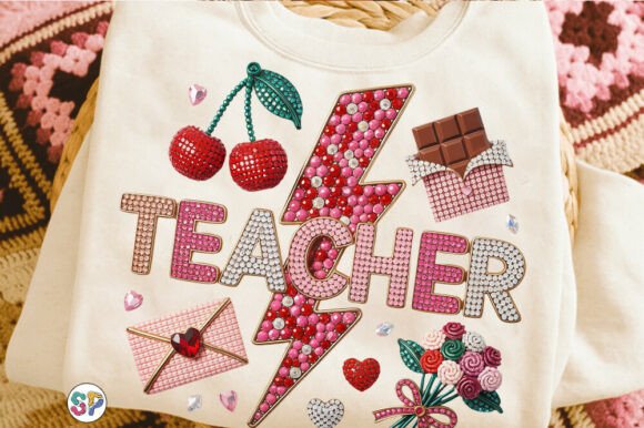 Teacher Rhinestone Cherry Girly Shirt: A Digital Spark for Every Educator's Creative Vision